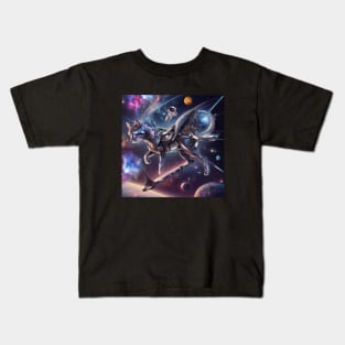 Skateboarding Galactic Cat Kids T-Shirt